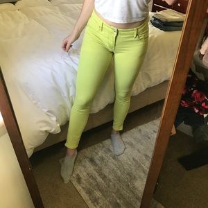 Lime Green Pinstripe Jeans